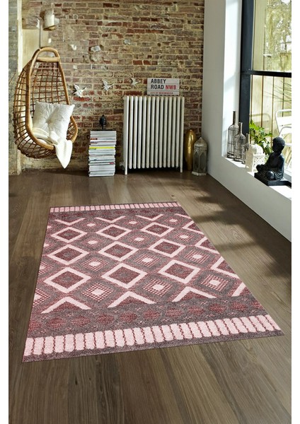 Dijital Baskılı Kaymaz Yıkanabilir Modern Desen Yolluk Mutfak Salon Halısı, N-Modern-69-Bordo, fırsatları