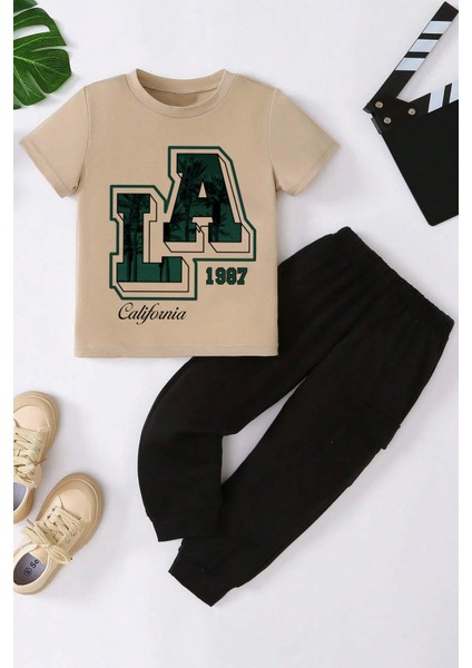 Only Trendwear Çocuk Los Angles Baskılı Alt - Üst Eşofman Takımı