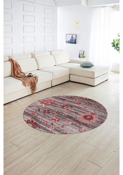 Dijital Kaymaz Taban Yıkanabilir Modern Desen Yuvarlak Mutfak Salon Halısı, N-Y-Modern-30-Bordo, fiyatları