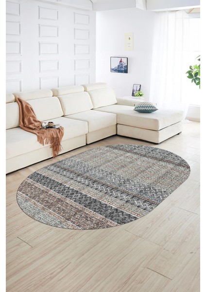 Dijital Kaymaz Yıkanabilir Modern Desen Oval Yolluk Mutfak Salon Halısı, N-O-Modern-70-Renkli, fiyatları