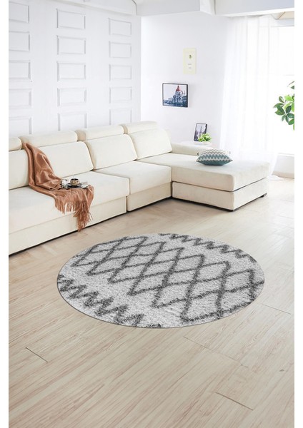 Dijital Kaymaz Taban Yıkanabilir Modern Desen Yuvarlak Mutfak Salon Halısı, N-Y-Modern-92-Gri, fiyatları