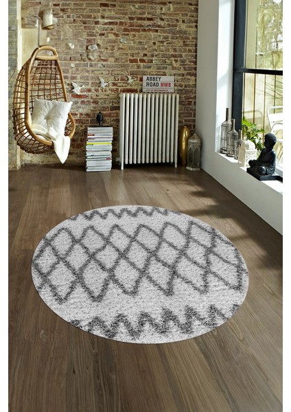 Dijital Kaymaz Taban Yıkanabilir Modern Desen Yuvarlak Mutfak Salon Halısı, N-Y-Modern-92-Gri, fırsatları