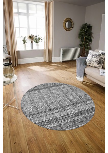Dijital Kaymaz Taban Yıkanabilir Modern Desen Yuvarlak Mutfak Salon Halısı, N-Y-Modern-70-Gri, modelleri