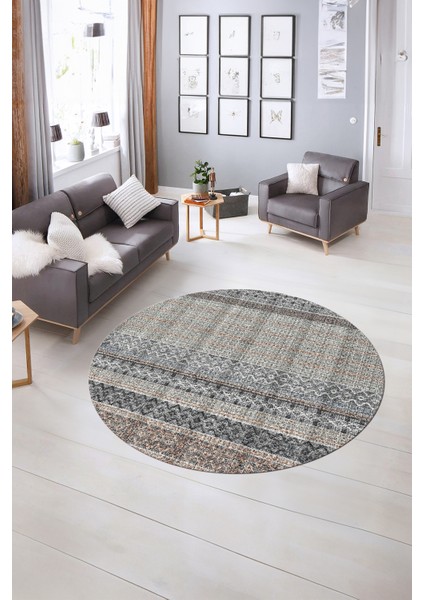 Dijital Kaymaz Taban Yıkanabilir Modern Desen Yuvarlak Mutfak Salon Halısı, N-Y-Modern-70-Renkli, indirimleri