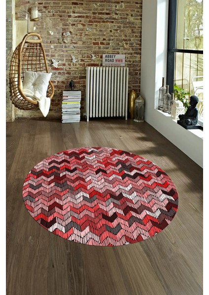 Dijital Kaymaz Taban Yıkanabilir Modern Desen Yuvarlak Mutfak Salon Halısı, N-Y-Modern-02-Pembe, fırsatları