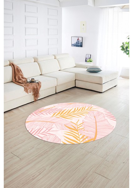 Dijital Kaymaz Taban Yıkanabilir Modern Desen Yuvarlak Mutfak Salon Halısı, N-Y-Modern-98-Pembe, fiyatları