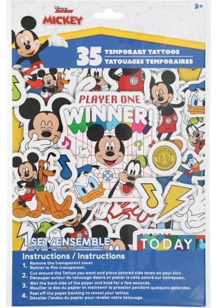 Mickey Karakterleri Geçici Dövme 35 Adet