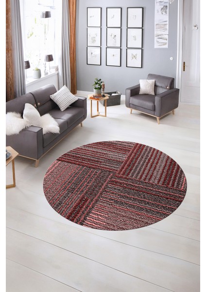 Dijital Kaymaz Taban Yıkanabilir Modern Desen Yuvarlak Mutfak Salon Halısı, N-Y-Modern-34-Pembe, indirimleri