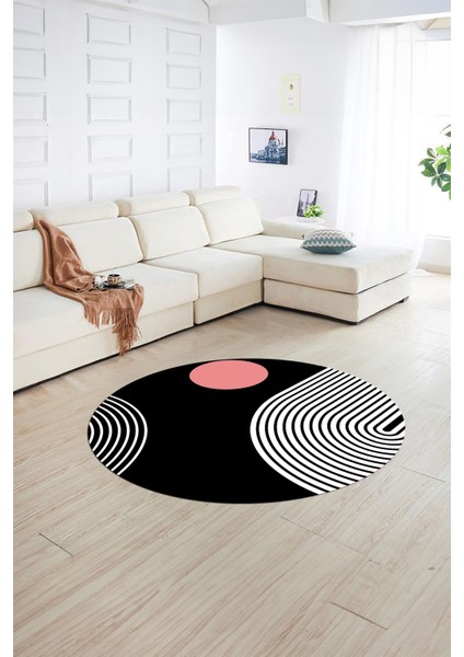 Dijital Kaymaz Taban Yıkanabilir Modern Desen Yuvarlak Mutfak Salon Halısı, N-Y-Modern-52-Pembe, fiyatları