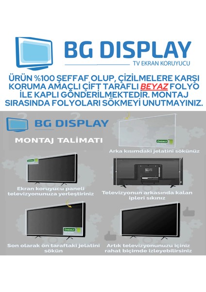 Beko Tv B55 Q 990 A QLED Uyumlu 55 Inç 139 Ekran Tv Ekran Koruyucu