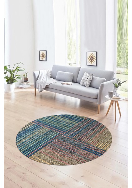 Dijital Kaymaz Taban Yıkanabilir Modern Desen Yuvarlak Mutfak Salon Halısı, N-Y-Modern-34-Renkli,