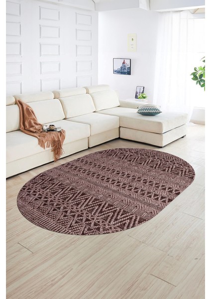 Dijital Kaymaz Yıkanabilir Modern Desen Oval Yolluk Mutfak Salon Halısı, N-O-Modern-86-Bordo, fiyatları