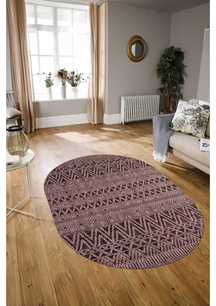 Dijital Kaymaz Yıkanabilir Modern Desen Oval Yolluk Mutfak Salon Halısı, N-O-Modern-86-Bordo, modelleri