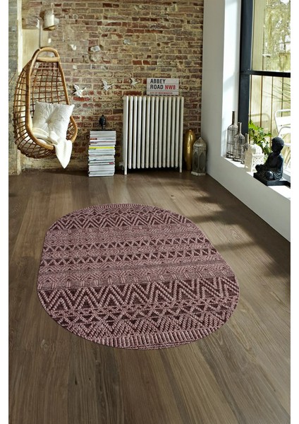 Dijital Kaymaz Yıkanabilir Modern Desen Oval Yolluk Mutfak Salon Halısı, N-O-Modern-86-Bordo, fırsatları