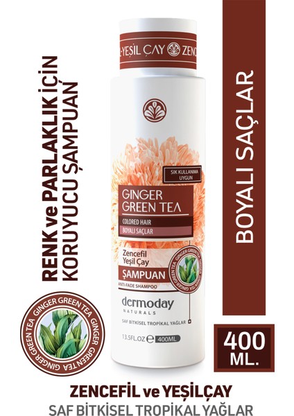 Zencefil ve Yeşil Çay Boyalı Saçlar Için Şampuan 400 ml
