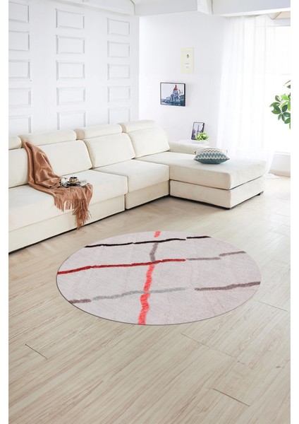 Dijital Kaymaz Taban Yıkanabilir Modern Desen Yuvarlak Mutfak Salon Halısı, N-Y-Modern-73-Pembe, fiyatları