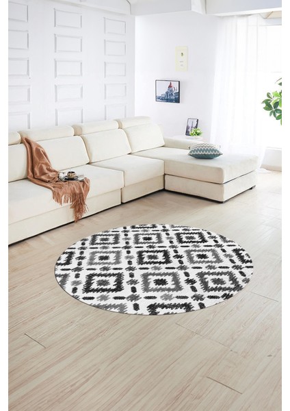 Dijital Kaymaz Taban Yıkanabilir Modern Desen Yuvarlak Mutfak Salon Halısı, N-Y-Modern-23-Gri, fiyatları