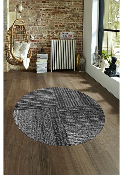 Dijital Kaymaz Taban Yıkanabilir Modern Desen Yuvarlak Mutfak Salon Halısı, N-Y-Modern-34-Gri, fırsatları
