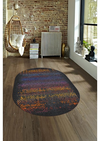 Dijital Kaymaz Yıkanabilir Modern Desen Oval Yolluk Mutfak Salon Halısı, N-O-Modern-28-Renkli, fırsatları