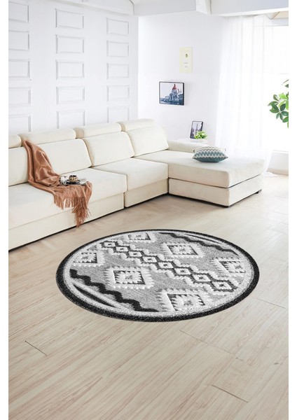 Dijital Kaymaz Taban Yıkanabilir Modern Desen Yuvarlak Mutfak Salon Halısı, N-Y-Modern-68-Gri, fiyatları