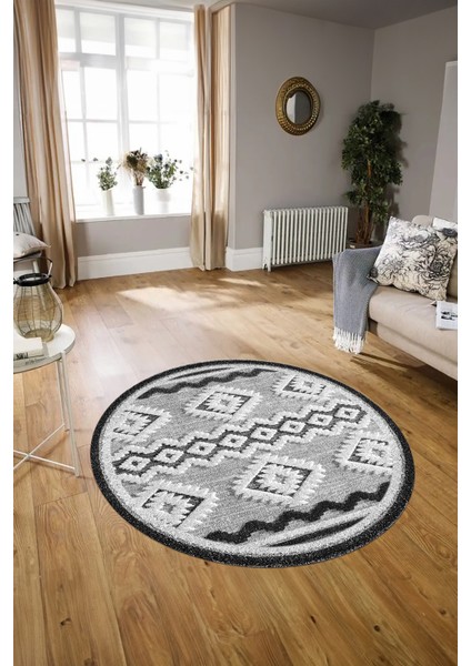 Dijital Kaymaz Taban Yıkanabilir Modern Desen Yuvarlak Mutfak Salon Halısı, N-Y-Modern-68-Gri, modelleri