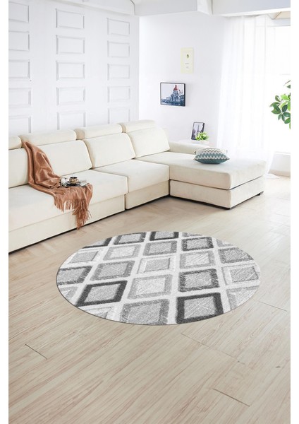 Dijital Kaymaz Taban Yıkanabilir Modern Desen Yuvarlak Mutfak Salon Halısı, N-Y-Modern-66-Gri, fiyatları