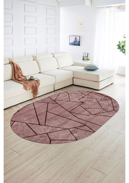 Dijital Kaymaz Yıkanabilir Modern Desen Oval Yolluk Mutfak Salon Halısı, N-O-MODERN-117-BORDO, fiyatları