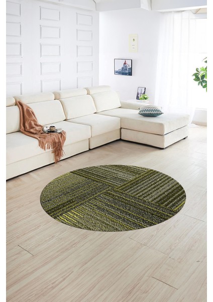 Dijital Kaymaz Taban Yıkanabilir Modern Desen Yuvarlak Mutfak Salon Halısı, N-Y-Modern-34-Yeşil, fiyatları
