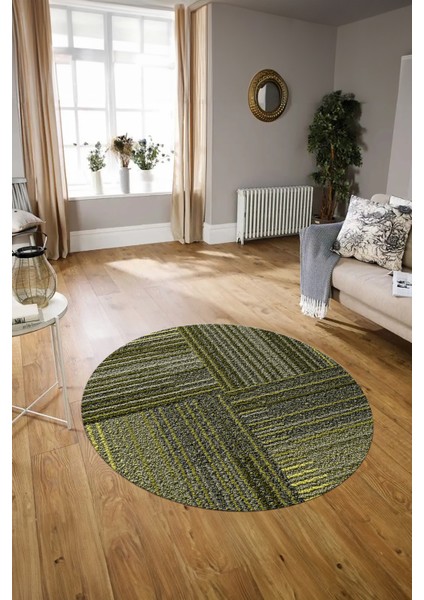 Dijital Kaymaz Taban Yıkanabilir Modern Desen Yuvarlak Mutfak Salon Halısı, N-Y-Modern-34-Yeşil, modelleri