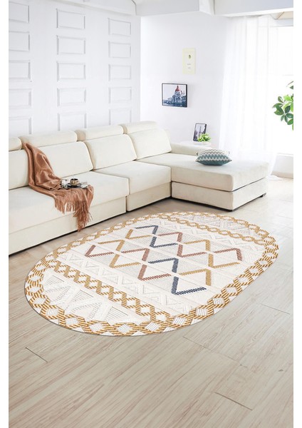 Dijital Kaymaz Yıkanabilir Modern Desen Oval Yolluk Mutfak Salon Halısı, N-O-Modern-81-Renkli, fiyatları