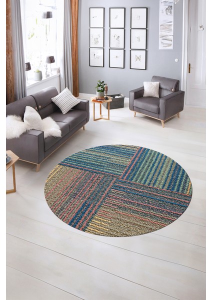 Dijital Kaymaz Taban Yıkanabilir Modern Desen Yuvarlak Mutfak Salon Halısı, N-Y-Modern-34-Renkli, indirimleri