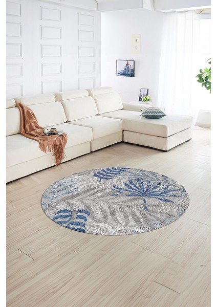 Dijital Kaymaz Taban Yıkanabilir Modern Desen Yuvarlak Mutfak Salon Halısı, N-Y-Modern-95-Mavi, fiyatları