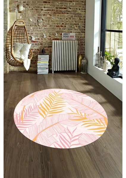 Dijital Kaymaz Taban Yıkanabilir Modern Desen Yuvarlak Mutfak Salon Halısı, N-Y-Modern-98-Pembe, fırsatları