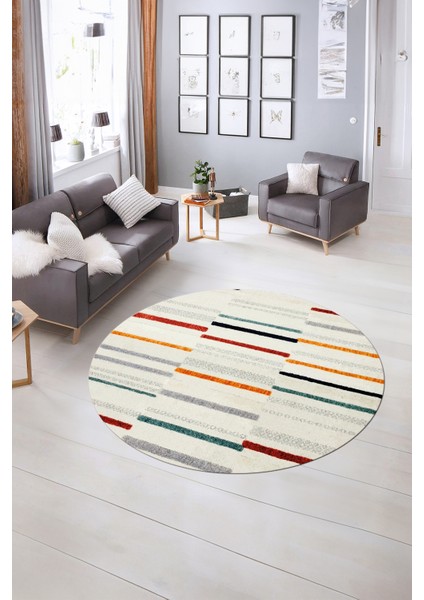 Dijital Kaymaz Taban Yıkanabilir Modern Desen Yuvarlak Mutfak Salon Halısı, N-Y-Modern-74-Renkli, indirimleri