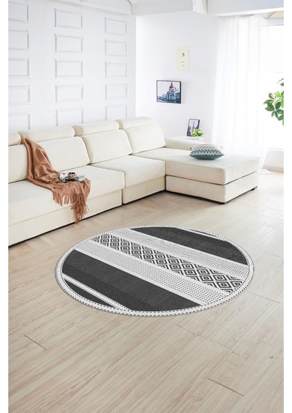 Dijital Kaymaz Taban Yıkanabilir Modern Desen Yuvarlak Mutfak Salon Halısı, N-Y-Modern-18-Gri, fiyatları