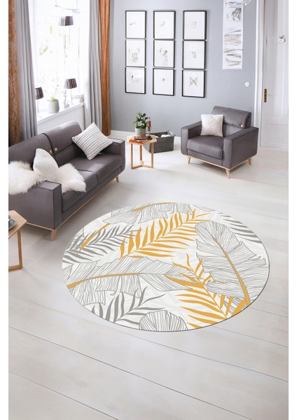 Dijital Kaymaz Taban Yıkanabilir Modern Desen Yuvarlak Mutfak Salon Halısı, N-Y-Modern-98-Gri, indirimleri