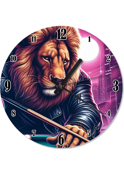 Bilardocu Kral Aslan Şekilli Duvar Saati
