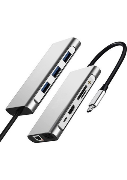 10 In 1 Type-C To VGA HDMI USB C Ethernet Aux Kart Okuyucu Macbook Uyumlu USB Hub Adaptör fiyatları