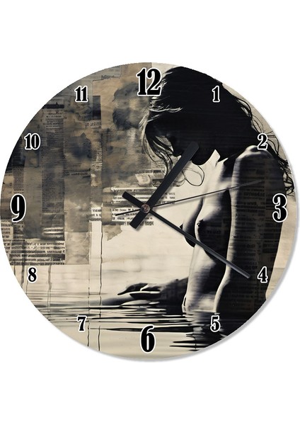 Nü Kadın ve Deniz Tasarım Duvar Saati