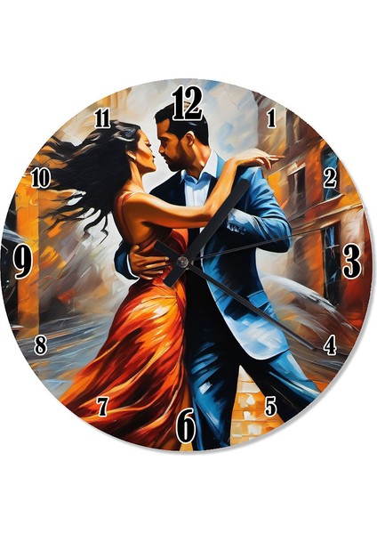 Dans Eden Aşık Çift Analog Duvar Saati