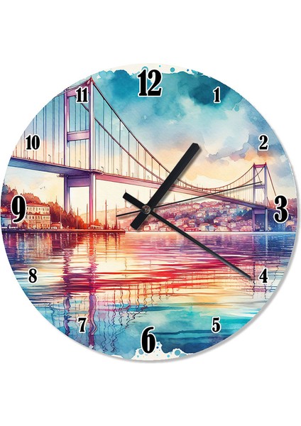 Istanbul Köprüsü Dekoratif Duvar Saati
