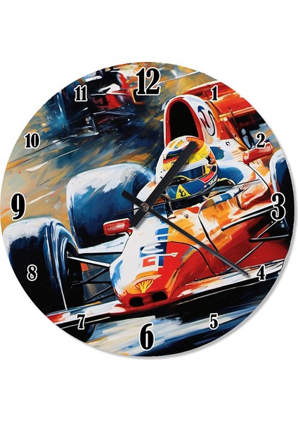 F1 Araçları Baskılı Duvar Saati