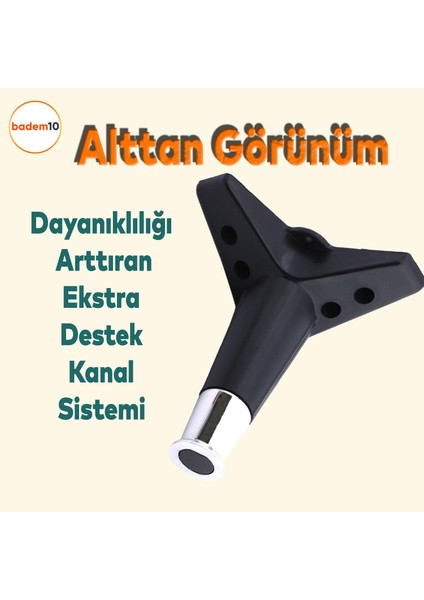 Elista Mobilya Ayağı Sehpa TV Ünitesi Ayakları Yükseltici 15 cm Siyah Krom 4 ADET