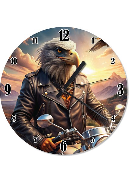 Deri Montlu Kartal Sessiz Duvar Saati