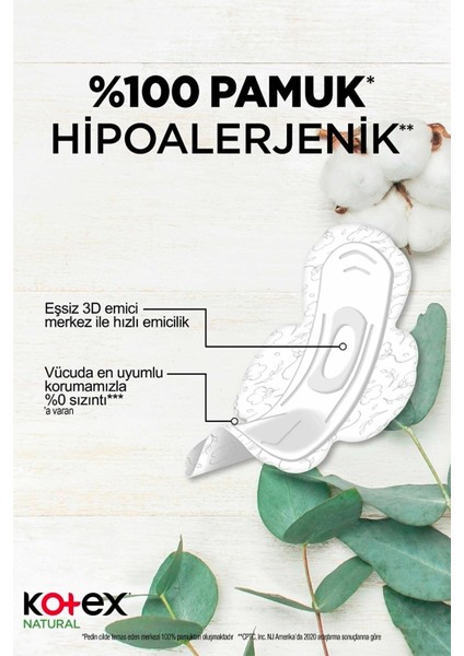 Natural Gece Hijyenik Ped Hipoalerjenik 14'lü 4 Adet Pamuklu Nefes Alabilir Yüzey fiyatları