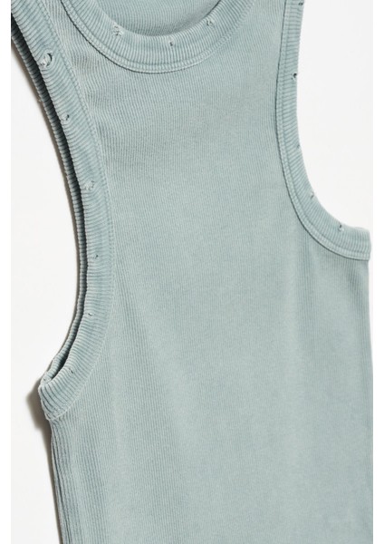 Hamile Tişört Fitilli Kolsuz Haki Renk %95 Pamuk Rahat Kesim Günlük Kullanım modelleri