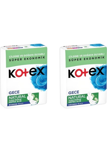 Hijyenik Ped Natural Gece 14LÜ X2 Adet