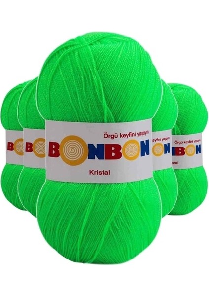 5 Adet Kristal El Örgü Lif Ipi Fıstık Yeşili 98395