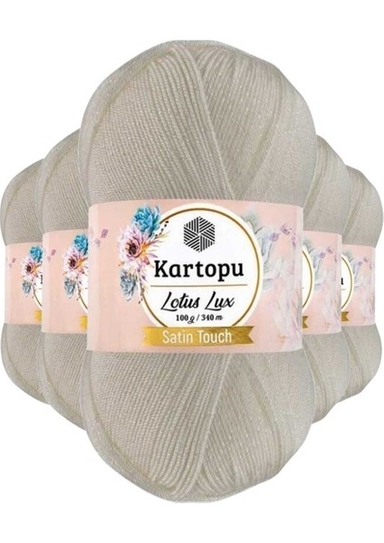 5 Adet Lotus Lux Bikini Büstiyer Bluz Simli Örgü Ipi K019 Açık Krem