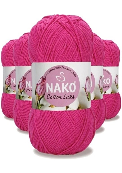 5 Adet Cotton Lüks Yelek Tunik Kazak Bluz Hırka Ipi Yünü Fuşya 97572